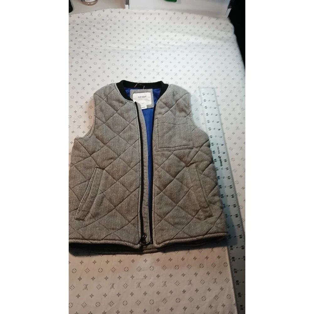 Boy Old Navy Vest, Size S(6/7), Grey Blue Insulated
